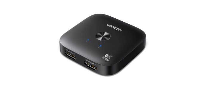 Amazon: Switch HDMI Ugreen - 8K 60Hz, 4K 240Hz, 2 entrées 1 sortie à 19,94€ (au lieu de 23,84€)