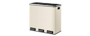 JoyBuy: JOYFURNOS Poubelle à pédale en acier 3 x 18 L fermeture douce beige à 79,99€ (au lieu de 199,99€)