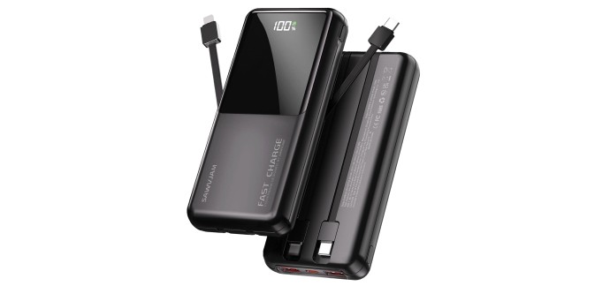Amazon: Chargeur portable Yixiugo 22,5W - câbles USB-C intégrés à 12,99€ (au lieu de 21,08€)
