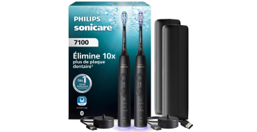 Amazon: Philips Sonicare 7100 - Lot de 2 brosses à dents électriques, 4 modes, 3 intensités à 154,49€