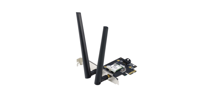 Amazon: Adaptateur WiFi Asus PCE-AXE5400 6E PCI-E - 2 antennes, 6GHz, BT 5.2 à 24,69€ (au lieu de 35,71€)