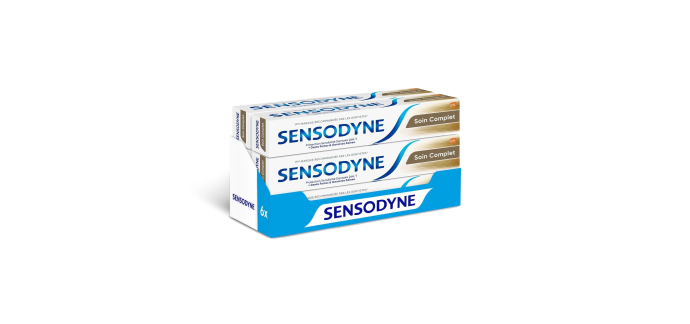 Amazon: Lot de 6 Dentifrices Sensodyne Soin Complet Triple Action 75 ml à 12,59€ (au lieu de 27,54€)