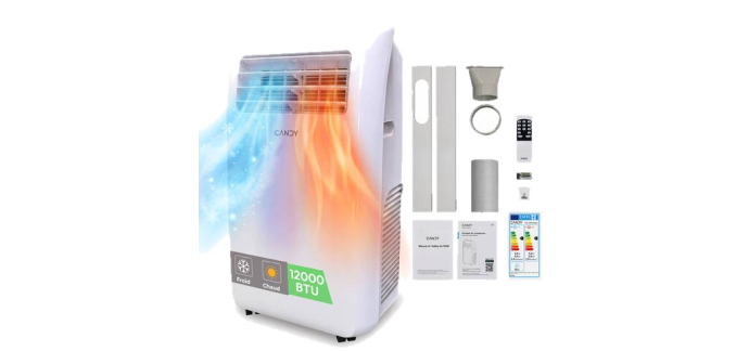 JoyBuy: Candy Climatiseur mobile 12000 BTU - 4 en 1, 35 m², A+ à 399,99€ (au lieu de 599,90€)
