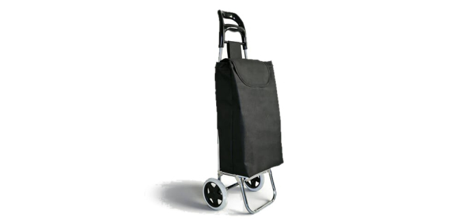 JoyBuy: Chariot de courses pliable 2 en 1 - 1,15 kg, sac Oxford 25 L, draisienne 20 kg à 6,97€