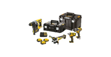 Screwfix: Pack 4 outils sans fil brushless DEWALT DCK428P3T 18V XR 3x5Ah à 749,99€ (au lieu de 899,99€)