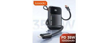 JoyBuy: Batterie externe toocki 10 000 mAh - 35 W, USB-C PD3.0, QC4+ à 16,99€ (au lieu de 23,99€)