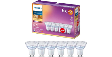 Amazon: Lot de 6 ampoules LED GU10 Philips LEDClassic équivalent 50W à 12,99€ (au lieu de 19,09€)