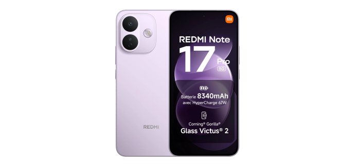 Amazon: Smartphone 6,83" Xiaomi Redmi Note 17 Pro - RAM 8 Go, 512 Go à 333€