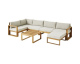 Cdiscount: Salon de jardin d'angle modulable LEVATA XL - Bois d'acacia FSC - 7 personnes - Gris de lin + Housse