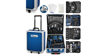 Amazon: Boite à outils Tresko - 1400 pièces, mallette aluminium et poignée télescopique à 83,50€