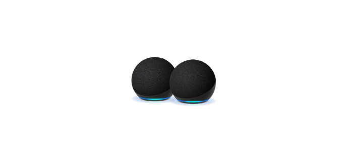Amazon: Lot de 2 Echo Dot 5e génération - Bluetooth et Wi-Fi - enceinte à 56,98€ (au lieu de 123,87€)
