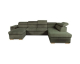 Cdiscount: Canapé d'angle convertible panoramique 5 à 6 places DAYTONA - Velours côtelé kaki - Avec coffre - L