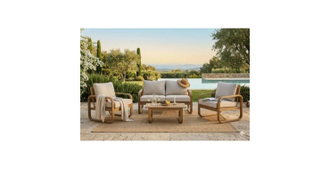 Cdiscount: Salon de jardin bois d'acacia 4 personnes BOHEMIA crème à 699,99€ (au lieu de 749,99€)