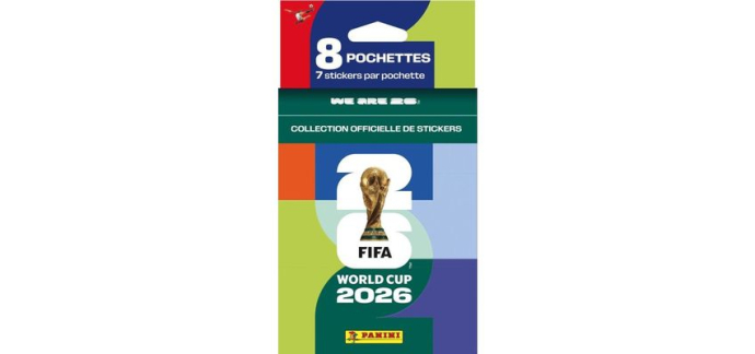 Cdiscount: Blister PANINI Coupe du Monde FIFA 26 - 8 pochettes de 7 stickers à 9,89€ (au lieu de 10,99€)
