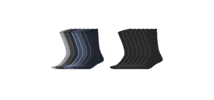 LIDL: ESMARA MEN Chaussettes homme 7 paires - 78% coton bio à 6,99€ (au lieu de 9,99€)