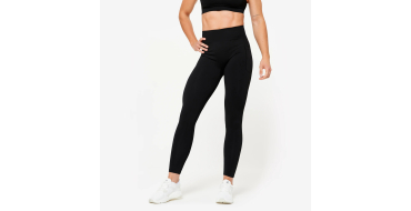 Decathlon: DOMYOS Legging de sport taille haute sans couture et push-up femme, noir à 19,99€