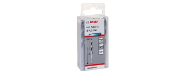 Amazon: Lot de 10 forets hélicoïdaux Bosch Professional HSS PointTeQ pour métal - 4,2 x 43 x 75 mm à 8,79€