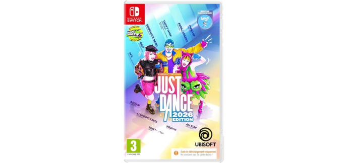 JoyBuy: Just Dance 2026 (Code de téléchargement) - Switch - Version Française à 21,95€ (au lieu de 49,99€)
