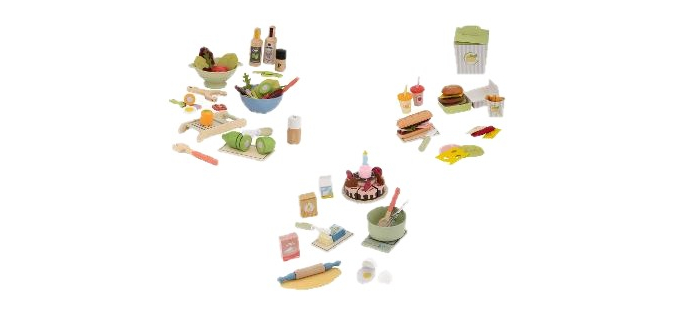 LIDL: LUPILU Set de jeu en bois - Burger, gâteaux ou salade à 9,99€ (au lieu de 14,99€)