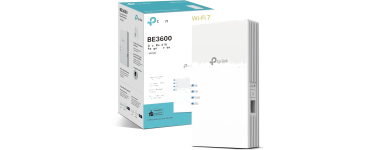 Amazon: Répéteur WiFi TP-Link 7 Puissant 3600 Mbps Bi-Bande, Port Gigabit, RE220BE à 59,1€