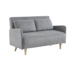 Sweeek: Canapé convertible 2 places en velours côtelé gris clair à 279,99€ (au lieu de 399,99€)