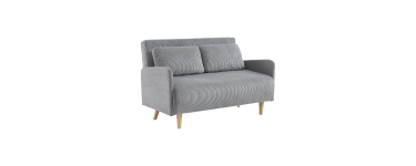 Sweeek: Canapé convertible 2 places en velours côtelé gris clair à 279,99€ (au lieu de 399,99€)