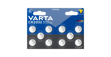 Amazon: Lot de 10 Piles Bouton VARTA CR2032 - Lithium 3V à 5,12€ (au lieu de 9,14€)