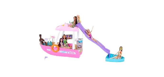 LIDL: BARBIE Ensemble de jeu « Bateau de rêve » - 6 zones de jeu, 20+ accessoires à 39,99€