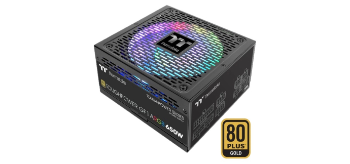 Amazon: Alimentation PC Thermaltake Toughpower GF1 ARGB 650W - 80+ Gold, modulaire à 56,72€