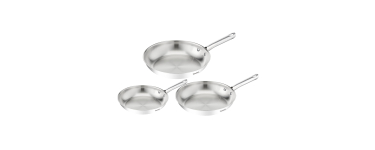 Amazon: Batterie de 3 poêles Tefal Duetto On B866S334 - 20/24/28cm, Inox, induction à 56,99€