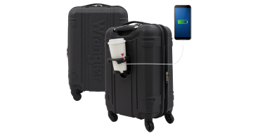 Amazon: Valise Cabine Wrangler Astral 56 cm - Noir avec porte-gobelet et port USB à 22,52€