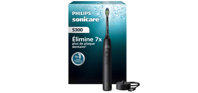 Amazon: Brosse à dents électrique sonique Philips Sonicare 5300 à 59,99€ (au lieu de 74,99€)