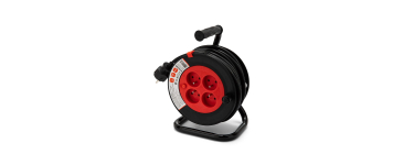 Amazon: Enrouleur de rallonge électrique Velamp Reel-FR-15 - 15 m, 4 prises IP44, fiche 16A à 18,46€