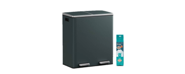 JoyBuy: JOYFURNOS Poubelle de cuisine 2 compartiments 2x30L à pédales à 79,97€ (au lieu de 199,99€)