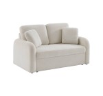 Sweeek: Canapé 2 places cosy rond, tissu bouclettes crème à 279,99€ (au lieu de 349,99€)