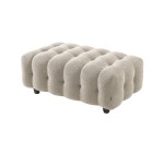 Sweeek: Pouf repose-pieds pour canapé d'angle 3 places bouclette texturée beige à 139,99€