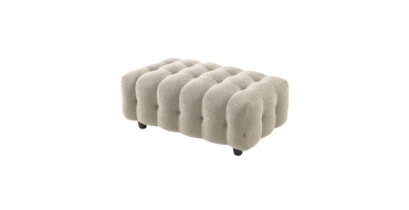 Sweeek: Pouf repose-pieds pour canapé d'angle 3 places bouclette texturée beige à 139,99€