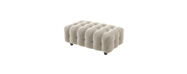 Sweeek: Pouf repose-pieds pour canapé d'angle 3 places bouclette texturée beige à 139,99€
