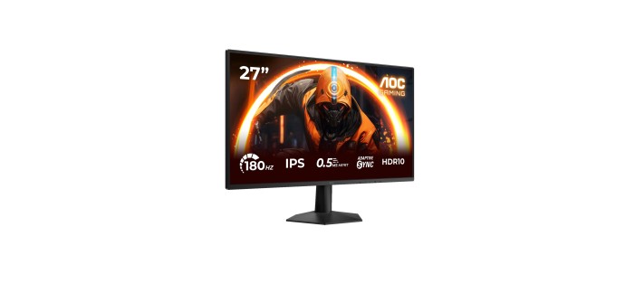 Amazon: Écran PC 27" AOC 27G50F - Full HD, 180 Hz, IPS, 0,5 ms, HDR10 Adaptive Sync à 89,90€