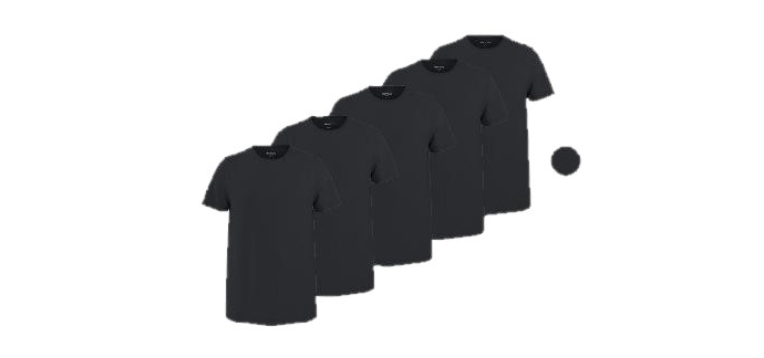 LIDL: ESMARA MEN T-shirt homme 5 pièces - 100% coton à 18,99€ (au lieu de 19,99€)