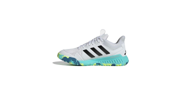 Decathlon: ADIDAS Court Flight - Chaussures de handball adulte blanc/jaune/bleu à 44,99€ (au lieu de 64,99€)