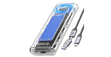 Amazon: Boitier SSD 40 Gbps Orico TCM2-U4-BL - Thunderbolt USB4 Transparent, ventilateur à 48,39€