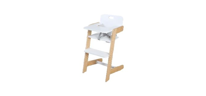 LIDL: ROBA Chaise haute évolutive blanc-bambou à 55,99€ (au lieu de 77,25€)