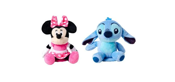LIDL: SIMBA Peluche Stitch ou Minnie - Système magnétique, 12 cm à 7,99€ (au lieu de 11,99€)