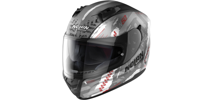 Amazon: Casque moto Intégral Nolan N60-6 Wheelspin - Gris Mat/Orange, ECE 22.06, écran solaire VPS, Pinlock