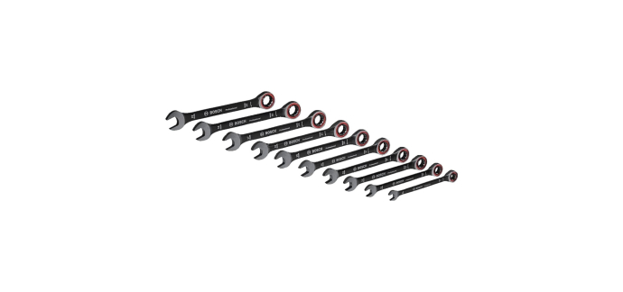 Amazon: 10 Clés Mixtes à cliquet Bosch Pro à 66,98€ (au lieu de 103,77€)