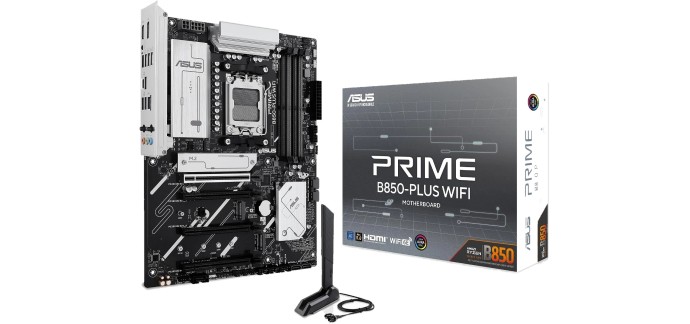 Amazon: Carte mère ATX ASUS Prime B850-PLUS WiFi - Socket AM5, DDR5, PCIe 5.0, WiFi 6E à 130,99€