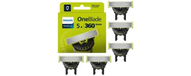 Amazon: Lot de 5 lames Philips OneBlade Original 360 à 34,99€ (au lieu de 57,99€)