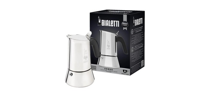 Amazon: Cafetière Italienne Bialetti New Venus - 6 Tasses, Acier inoxydable, Induction à 22,79€