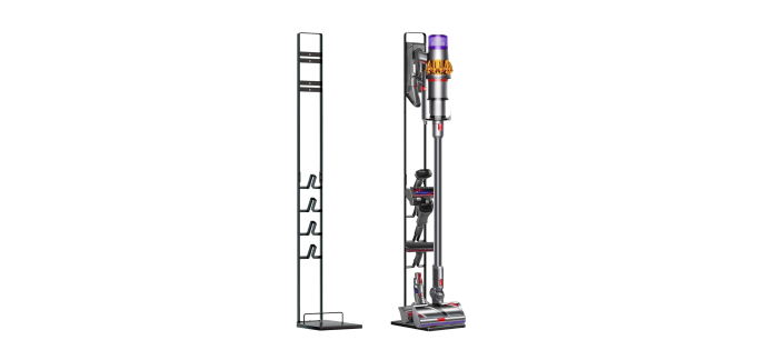 Amazon: Support de rangement sans perçage en métal pour aspirateur sans fil Dyson - noir ou blanc à 25,35€